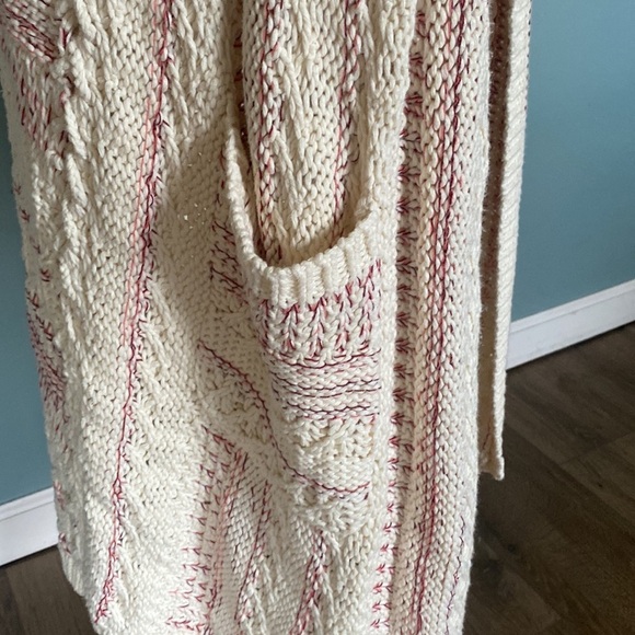 Willow & clay long line duster cable knit sweater vest. Size XS/S. Boho cottage - Picture 2 of 7